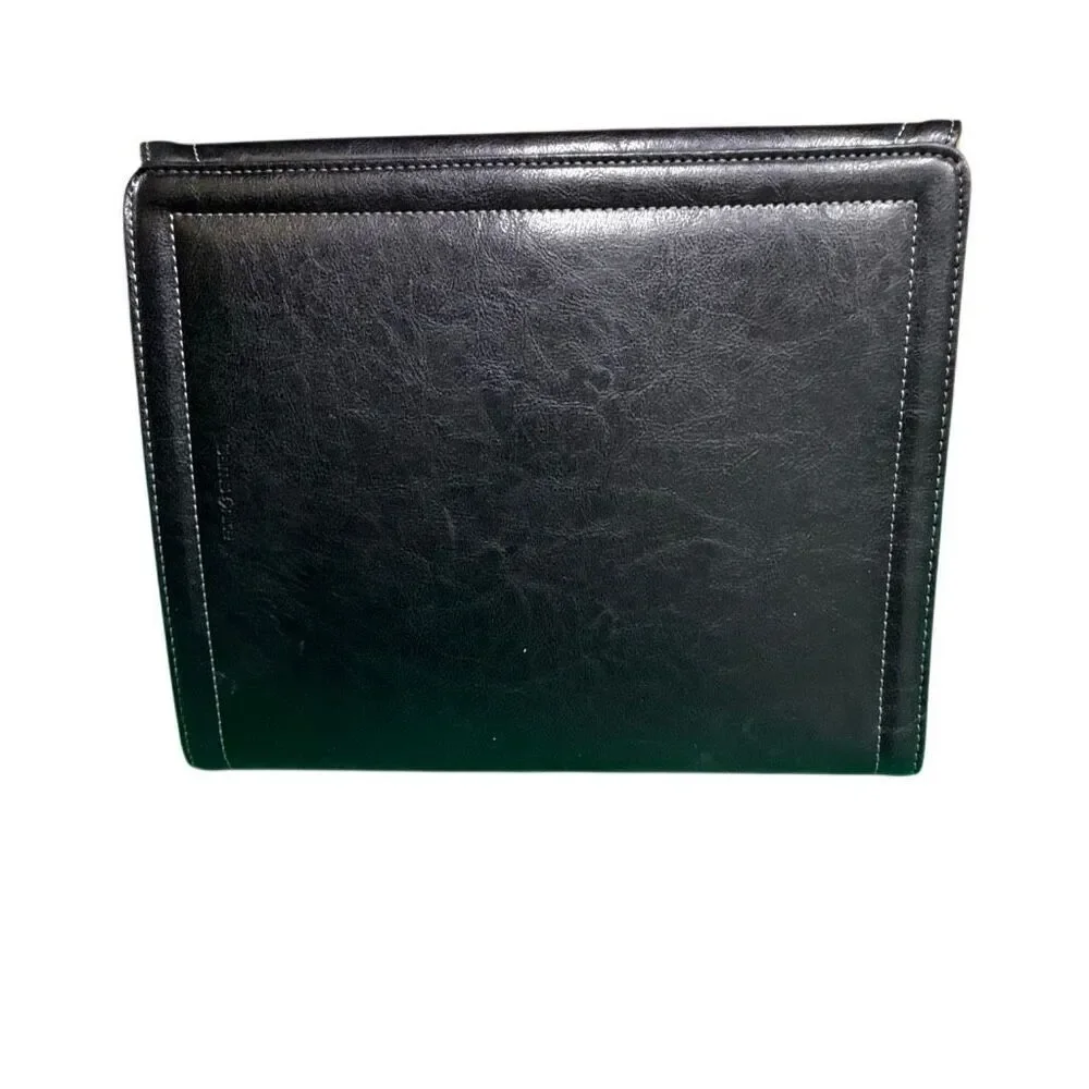 Samsonite Unisex Black Faux Leather Tri-Fold Padfolio Organizer with Calculator